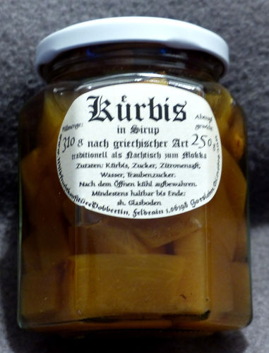 Kürbis  in Sirup (griechisches Rezept)