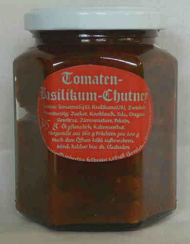 Tomaten-Basilikum-Chutney scharf